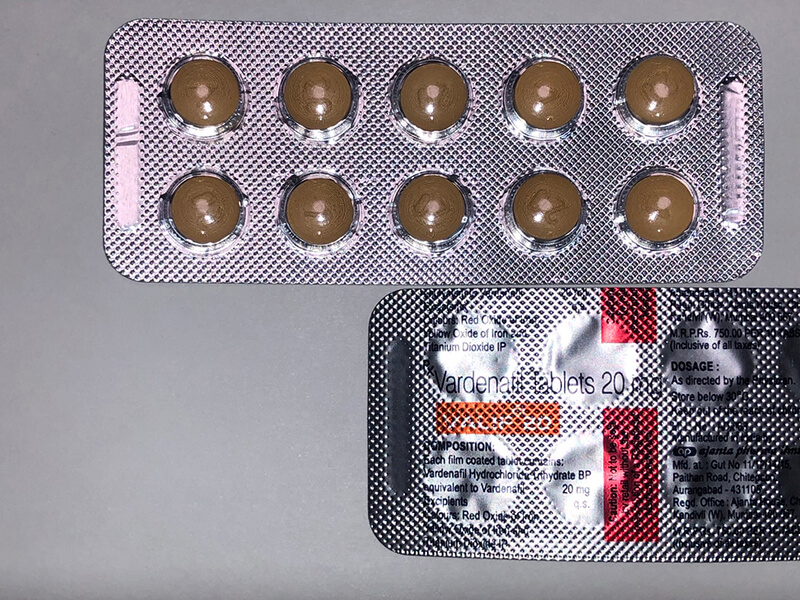 バリフ20mgの正規品ブリスターシート表裏とアジャンタファーマ社のロゴ